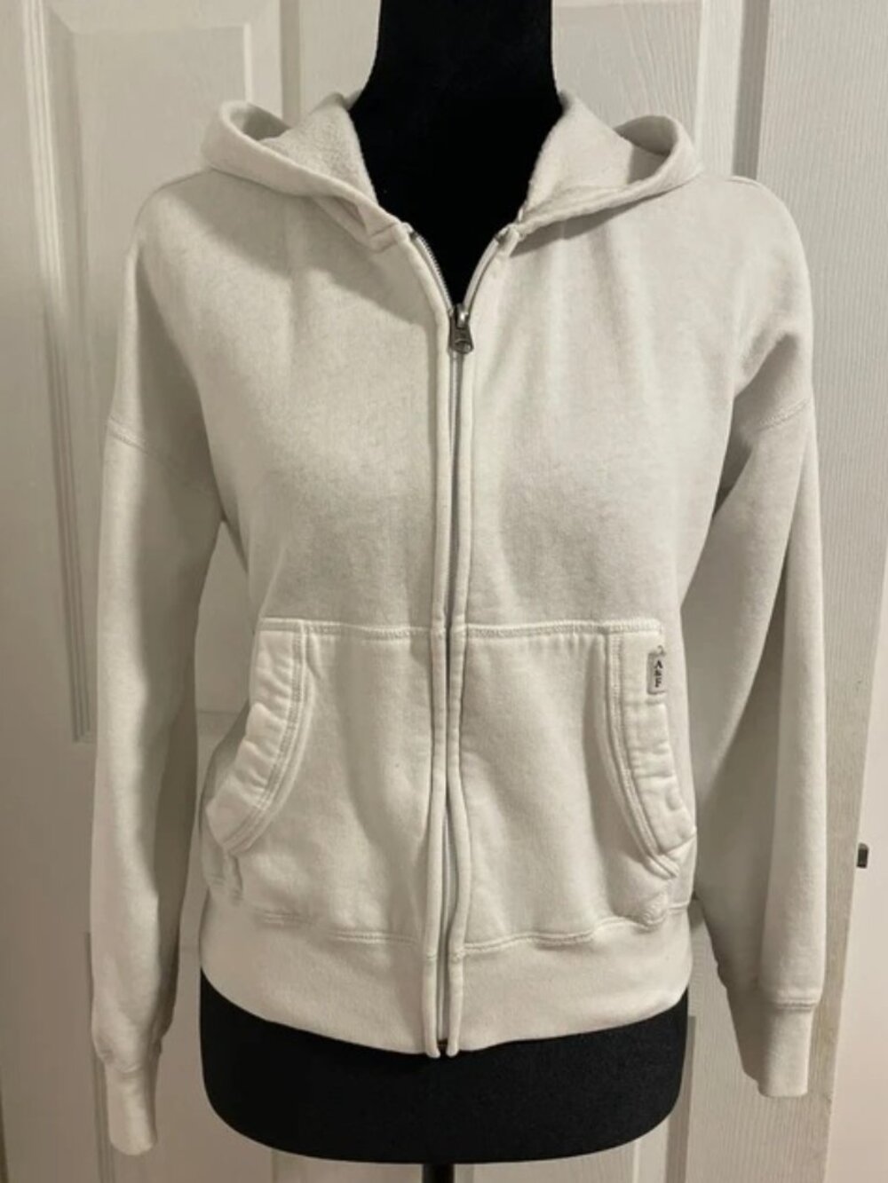 Abercrombie Kids White Full Zip Hoodie 13/14 XXS